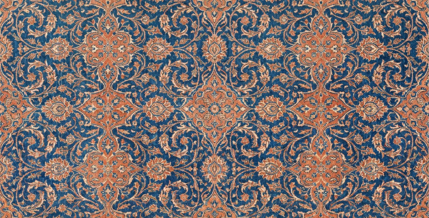 Exquisite antique Persian carpet pattern — the visual language of Golsaz